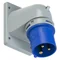 Enchufe angular para panel TURBO TWIST 16A 2P+Z 230V 50/60Hz 6h IP44 (brida 66X86, distancia entre tornillos 53X61)