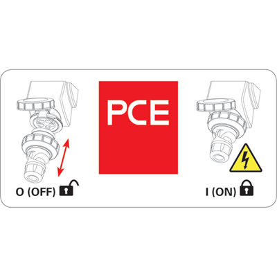 Enchufe con apagado 0-1, cerradura mecánica y carril DIN TH 35 32A 400V 3P+Z+N IP44