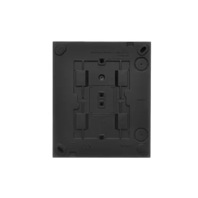 Enchufe de superficie Simon Aquaclick WA-CGSZ4CZ-xx-49Ax, Schuko, de 4 módulos, tapa transparente, con obturadores, IP44, 16A, 250V~, conectores rápidos; negro
