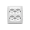 Enchufe de superficie Simon Aquaclick WA-CGSZN4C-xx-11xx, Schuko, de 4 vías, IP20, 16 A, 250 V~, conectores rápidos; blanco