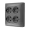 Enchufe de superficie Simon Aquaclick WA-CGSZN4C-xx-16xx, Schuko, de 4 vías, IP20, 16 A, 250 V~, conectores rápidos; gris