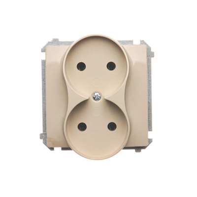 Enchufe doble (módulo), 230V, beige