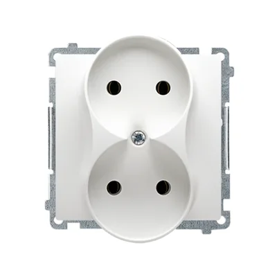 Enchufe doble (módulo), 230V, blanco