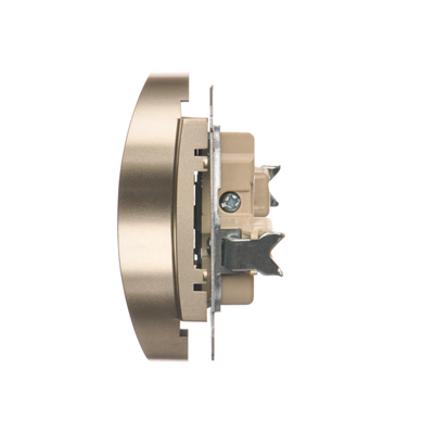 Enchufe doble para marcos natural 230V, dorado metalizado