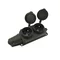 Enchufe doble portátil de elastómero - regleta 16A 2P+Z 230V IP44 con clavija, negro URSUS