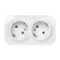 Enchufe doble ToDo 2x2P+Z, 16A/230VAC, IP20, Schuko, blanco, 10 unidades