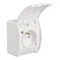 Enchufe individual con toma de tierra (2P+Z) VG 161-01, n/t IP44 blanco con tapa blanca