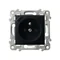 Enchufe individual SZAFIR con toma de tierra y obturadores de paso de corriente con cargador, USB A+C - negro mate