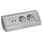 Enchufe para muebles 2x2P+Z, 2xUSB (tipo A+C; 2,4 A), gris-plata