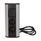 Enchufe para muebles 2x2P+Z con interruptor, negro y plata
