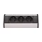 Enchufe para muebles 3x2P+Z, negro y plata