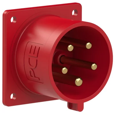 Enchufe placa recto 400V 32A 5P rojo