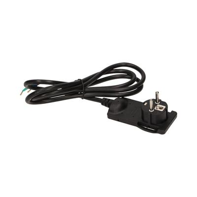 Enchufe plano no desmontable con soporte y cable de 1,5 m, negro