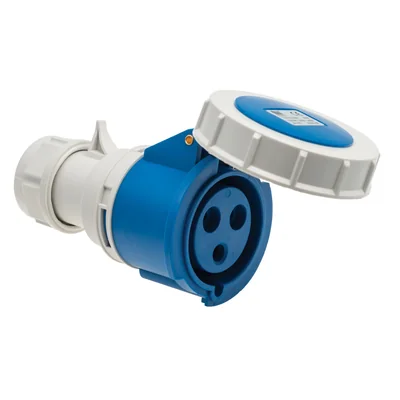 Enchufe portátil, 32A/3P, 250V, azul, IP67