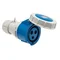 Enchufe portátil, 32A/3P, 250V, azul, IP67