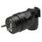 Enchufe portátil en ángulo, totalmente de goma, con clavija de tierra, 16A, 2P+Z, 230V, IP44, negro