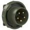 Enchufe recto para panel MILITAR 32A 3P+Z+N 400V 50/60Hz 6h IP67 (brida: 75X75, separación entre tornillos: 60X60)