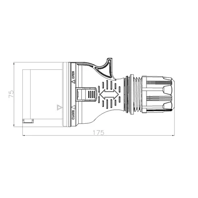 Enchufe recto portátil WPP 32/4, 32A/400V, 3P+Z, tipo B