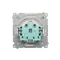 Enchufe Schuko Simon Basic WMBW-53111x-1011 para IP44 con obturadores (módulo) 16A, 250V~, terminales de tornillo; tapa transparente; blanco
