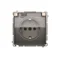 Enchufe Schuko Simon Basic WMBW-53111x-H011 para IP44 con obturadores (módulo) 16A, 250V~, terminales de tornillo; satinado. Tapa transparente.