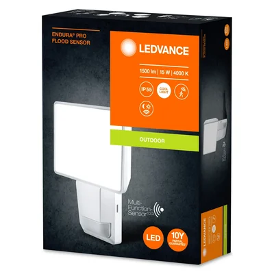 ENDURA® PRO FLOOD SENSOR 15W 4000K IP55 White Fixture