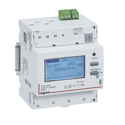 ENERGY METER MEASURING BY CT TRANSFORMERS, 3 PHASE 5 A WITH RS485 OUTPUT, 2 TARIFFS