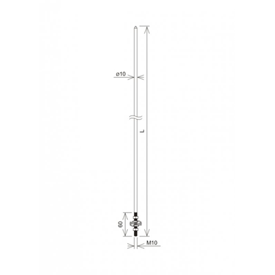 Ensemble Spire fi 10 x 750mm inoxydable