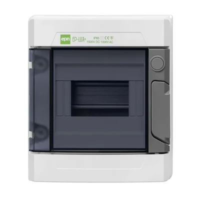 EP-LUX PLUS distribution board 1x6 PE+N surface-mounted PV 1500V DC 1000V AC IP 65 - smoke color