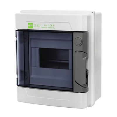 EP-LUX PLUS distribution board 1x6 PE+N surface-mounted PV 1500V DC 1000V AC IP 65 - smoke color
