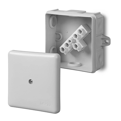 EP-LUX Robinet de dérivation 6 sorties en saillie EP-LUX 5x2,5mm2 avec oreilles et pinces IP55 blanc