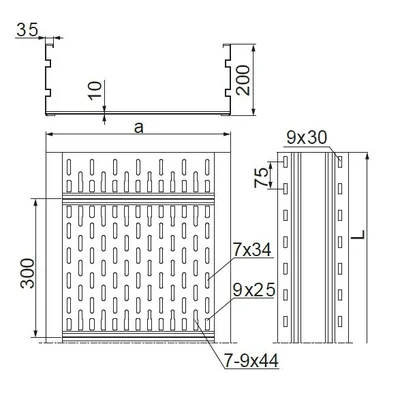 Épaisseur de la feuille du plateau KSC400H200/6 : 2 mm