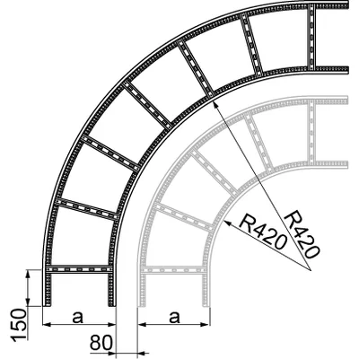 Escalera curva exterior 90°, LDZC200H45 N
