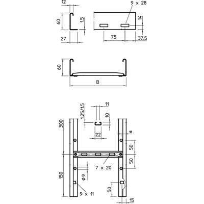 Escalera LG 60X400 FS 3m