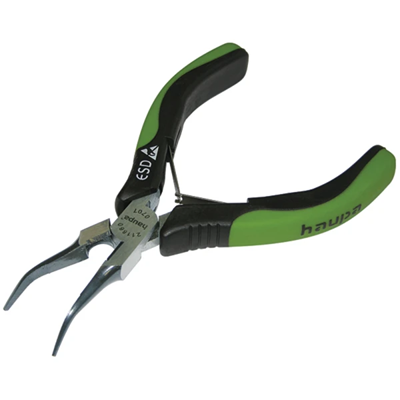 ESD needle pliers 45° angled 140 mm