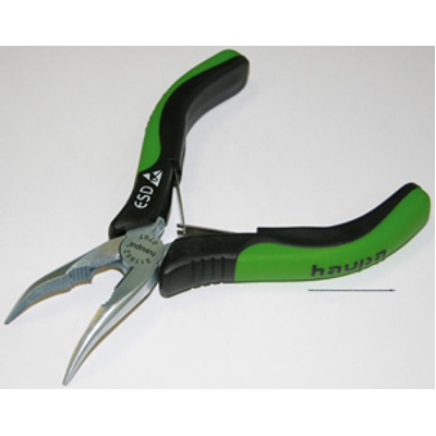 ESD round-and-flat pliers, 45° angled 130 mm