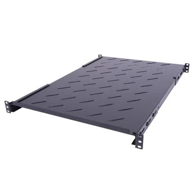 Étagère réglable 19 pouces 1U, profondeur 650-810 mm, fixée en 4 points
