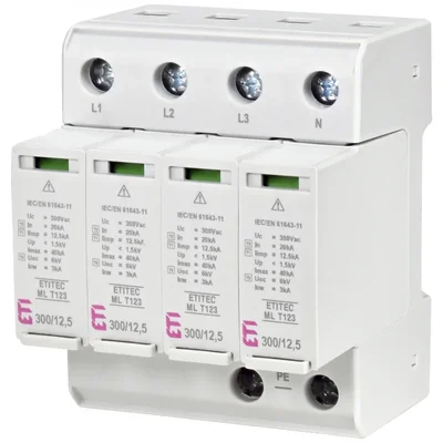 ETITEC ML Ogranicznik przepięć T1 T2 T3 300V 12,5kA 4+0 BCD