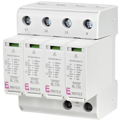 ETITEC ML Ogranicznik przepięć T1 T2 T3 300V 12,5kA 4+0 BCD