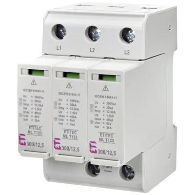 ETITEC ML T123 300/12.5 3+0 Scaricatore di sovratensione T1, T2, T3 (B, C, D)