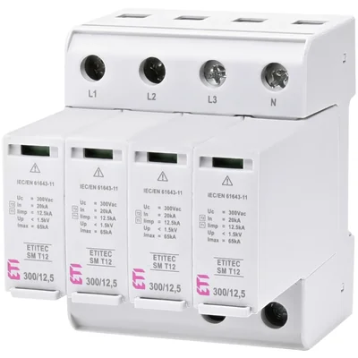 ETITEC SM T12 300/12.5 4+0 Surge arrester T1, T2 (B, C) - no leakage current