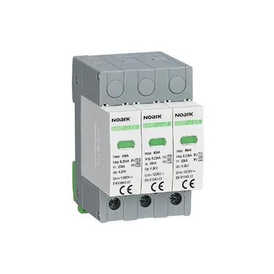 Ex9UEP1+2 6,25 3P 1000 EU Überspannungsschutz SPD Ex9UEP, Typ I+II, 1000 V DC, 3 Module breit, für geerdete PV-Systeme