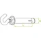 Expansion hook bolt open length 100mm diameter 12mm
