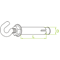 Expansion hook bolt open length 80mm dimension 10mm