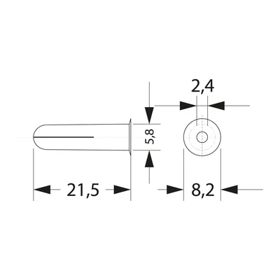 Expansion pin dia. 6 for FLOP handles