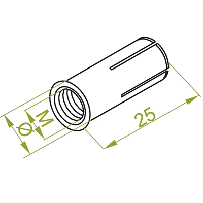 Expansion sleeve diameter 6mm length 30mm