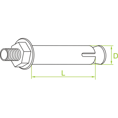Expansion sleeve screw, STRM10/16x100