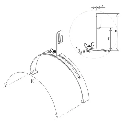 Extendable ridge tile handle H=12 cm with a bend, hot-dip galvanized