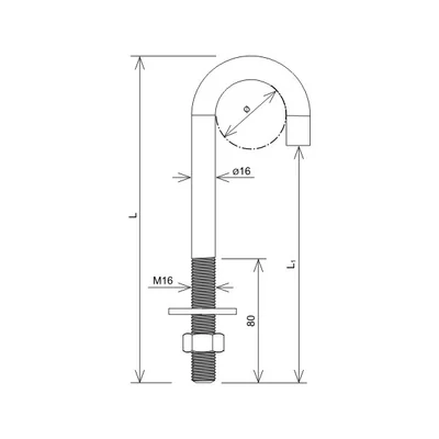Extension arm holder L=220mm, hot-dip galvanized