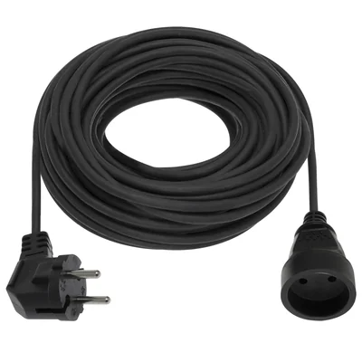 Extension cord 1 b/u socket 10m H05RR-F 2x1.5 16A black