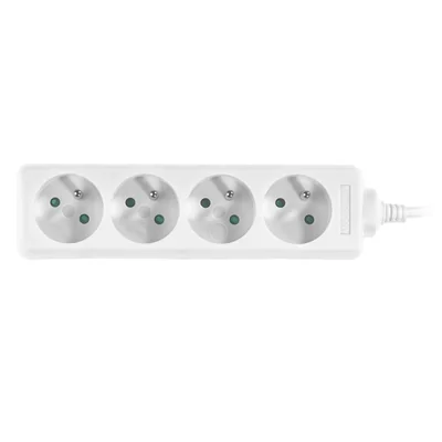 Extension cord with four-way socket;ECO 4X2p+Z 10A 1.5m white